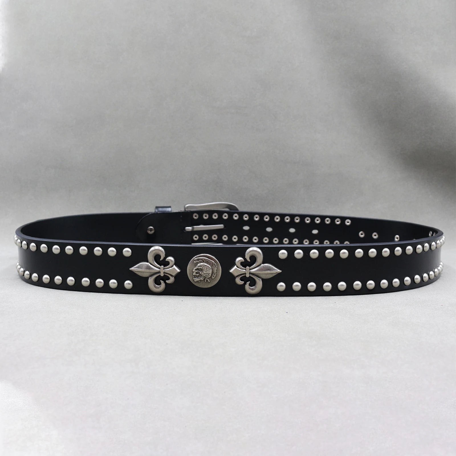 Metal Rivet Belt Luxury Designers Men Rivet Punk Belt Cow Genuine Leather Cintos Masculinos Male Women Rock Hip Hop Strap Waist
