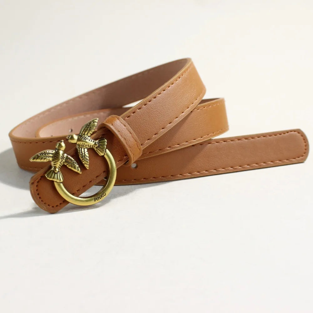 Women's Designer Style Leather Belt Fashion Waist Belt for Jeans Dresses Casual Chic Trendy Retro Vintage Purse