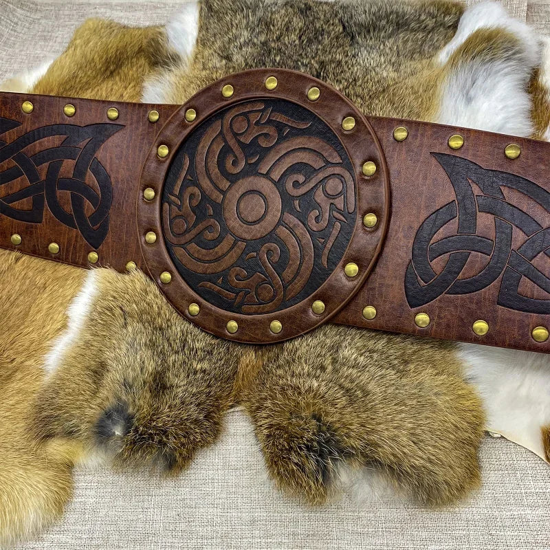 Medieval Wide Corset Belt Vikings Pirate Knight Costume PU Leather Men's Accessory Waist Belt Larp Warrior Halloween For Adult